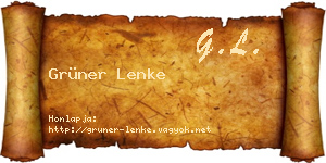 Grüner Lenke névjegykártya
